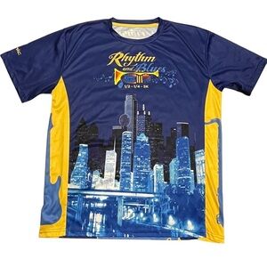 Rhythm and Blues - Dallas 5K Run - Finish Strong Men's Athletic Shirt - Sz XL
